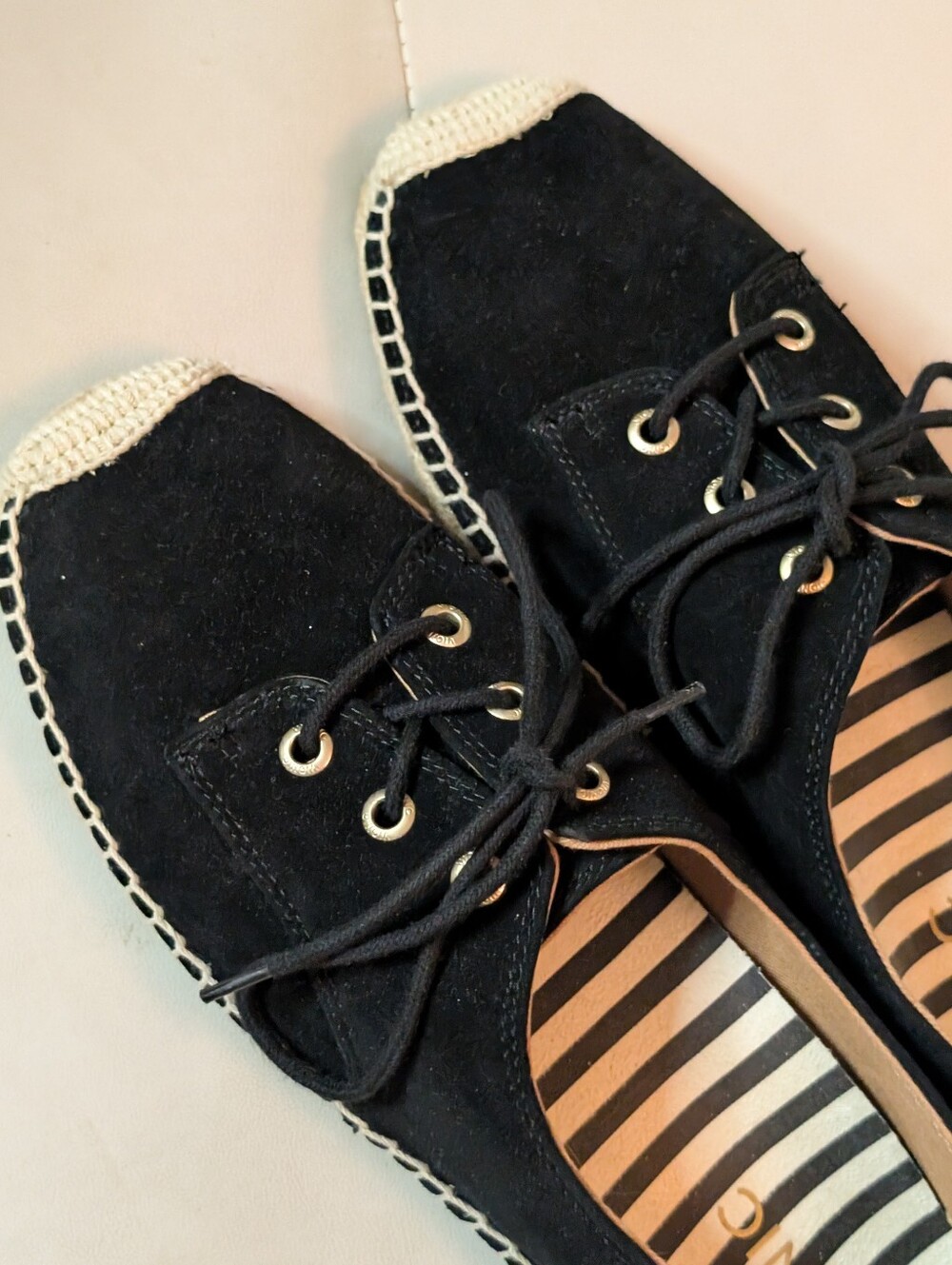 VIONIC Rayne Black Shoes Size 9 Lace Up Espadrille
